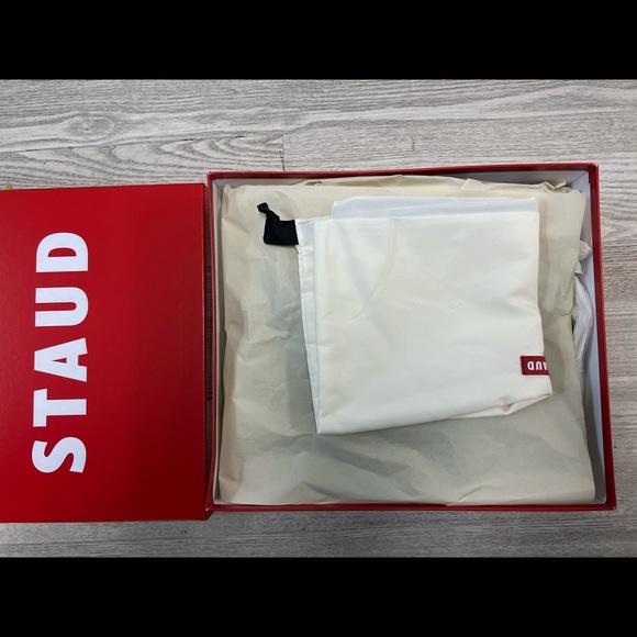 STAUD BLACK CROC-EMBOSSED BOW BOOTS - Picture 3 of 3